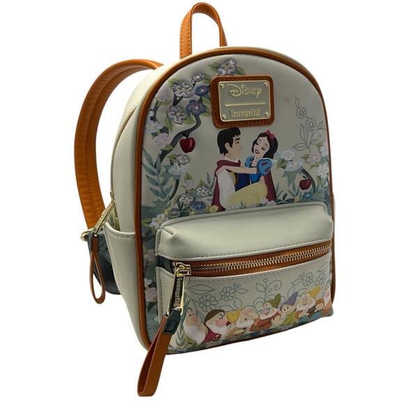 Loungefly Disney Snow White and the Seven Dwarfs Floral Mini Backpack Prince Bag - Picture 1 of 14